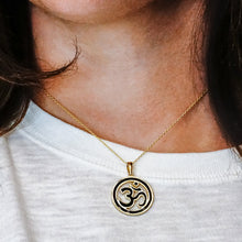 Load image into Gallery viewer, ITI NYC Hindu Om Pendant with Black Enamel in Sterling Silver
