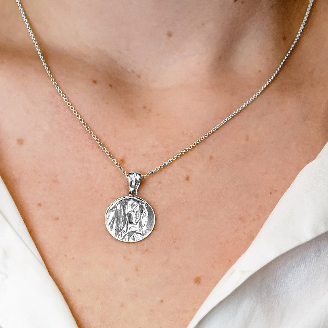 ITI NYC Madonna Pendant Medallion in Sterling Silver