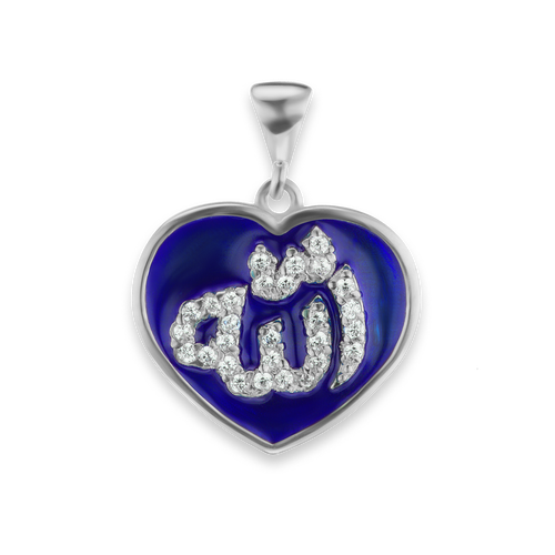 ITI NYC Allah Pendant with Purple Enamel in Sterling Silver