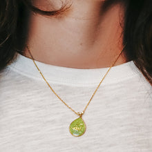 Load image into Gallery viewer, ITI NYC Allah Necklace with Light Green Enamel in Sterling Silver
