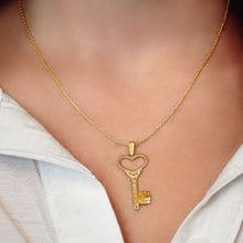 Load image into Gallery viewer, ITI NYC Key to Heaven Christian Novelty Pendant in Sterling Silver
