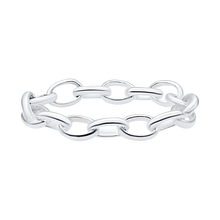 Load image into Gallery viewer, Oval Soho Rolo Chain Ring in Sterling Silver
