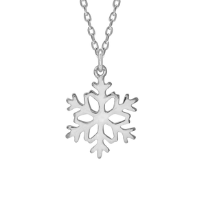 Snowflake Necklace in Sterling Silver (20 x 13mm)