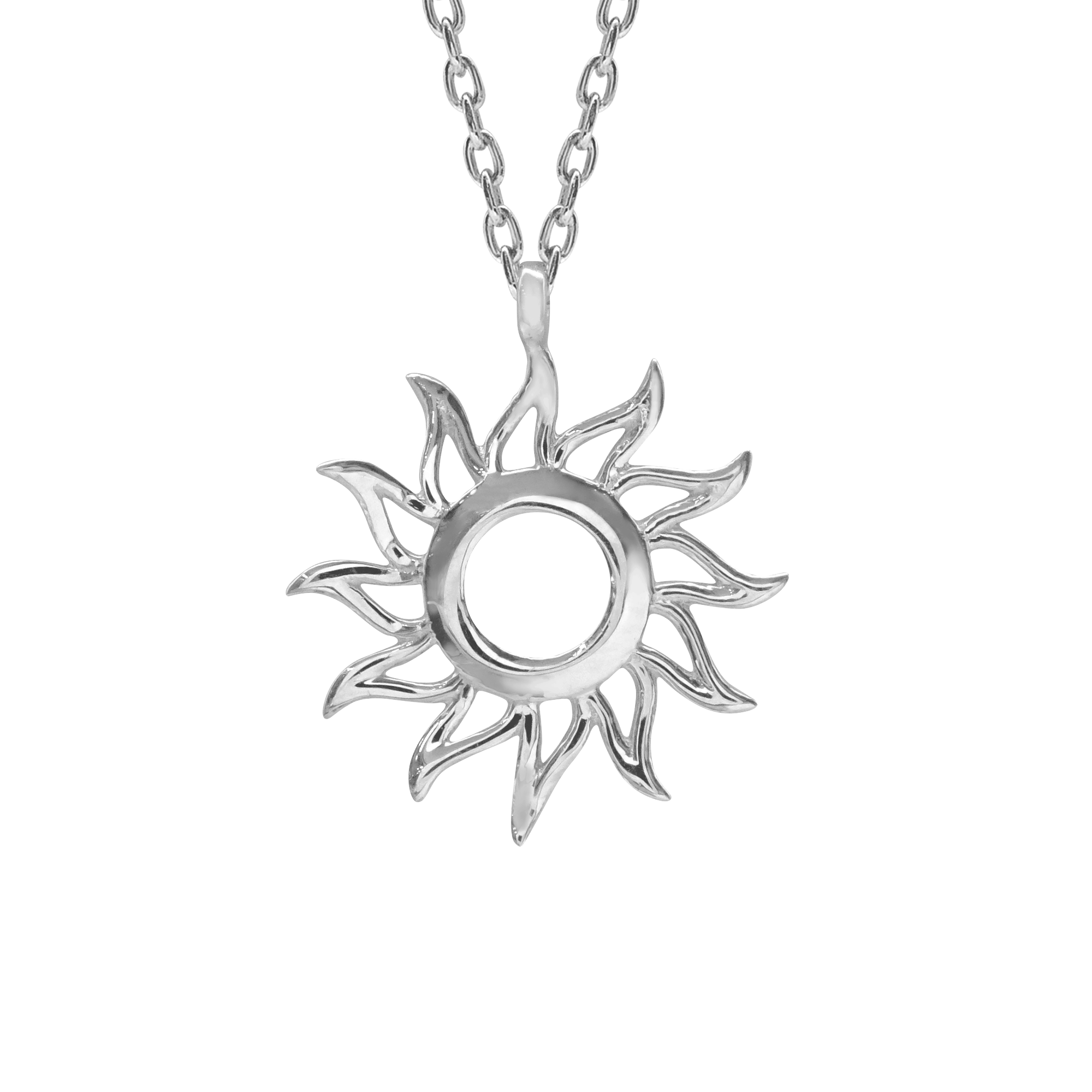 Sun Necklace in Sterling Silver (17 x 14mm) - Main Image
