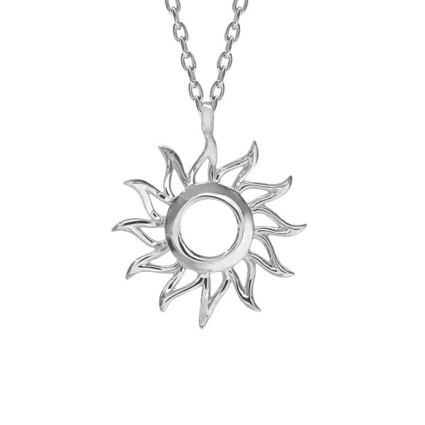 Sun Necklace in Sterling Silver (17 x 14mm)