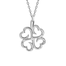 Load image into Gallery viewer, Clover Hearts Necklace in Sterling Silver (17 x 12mm)
