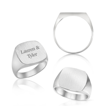 Load image into Gallery viewer, Square Signet Rings in Sterling Silver (10 mm - 18 mm)
