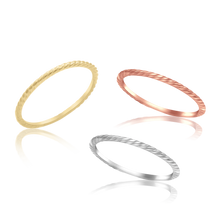 Load image into Gallery viewer, Stackable Ring with Twist Rope Band in 14K Gold

