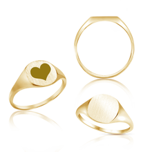 Load image into Gallery viewer, Round Signet Rings in 14K Yellow Gold (5 mm - 10 mm)
