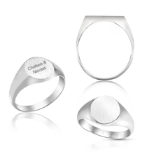 Load image into Gallery viewer, Oval (Vertical) Signet Rings in Sterling Silver (4 x 6 mm - 20 x 18 mm)
