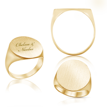 Load image into Gallery viewer, Oval (Vertical) Signet Rings in 14K Yellow Gold (6 x 4 mm - 20 x 18 mm)
