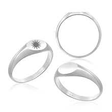 Load image into Gallery viewer, Oval (Horizontal) Signet Rings in Sterling Silver (4 x 6 mm - 8 x 11 mm)
