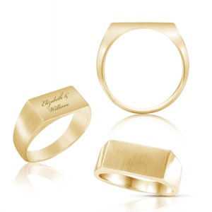 Rectangular Signet Rings in 14K Yellow Gold (10 x 6 mm - 15 x 10 mm)