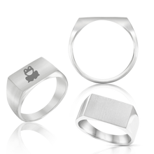 Load image into Gallery viewer, Rectangular Signet Rings in Sterling Silver (10 x 6 mm - 15 x 10 mm)
