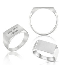 Load image into Gallery viewer, Rectangular Signet Rings in Sterling Silver (10 x 6 mm - 15 x 10 mm)
