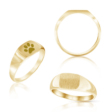 Load image into Gallery viewer, Rectangular Signet Rings in 14K Yellow Gold (10 x 6 mm - 15 x 10 mm)
