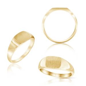 Rectangular Signet Rings in 14K Yellow Gold (10 x 6 mm - 15 x 10 mm)