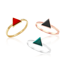 Load image into Gallery viewer, Color Triangle Stackable Ring in Sterling Silver
