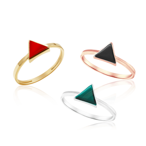 Color Triangle Stackable Ring in Sterling Silver