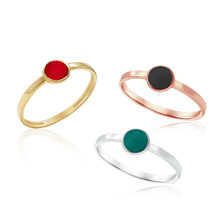 Load image into Gallery viewer, Color Disc Stackable Ring in Sterling Silver

