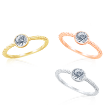 Load image into Gallery viewer, Stackable Ring with Stones in Sterling Silver
