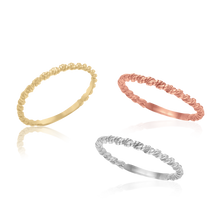 Load image into Gallery viewer, Stackable Ring with Twist Rope Band in 14K Gold
