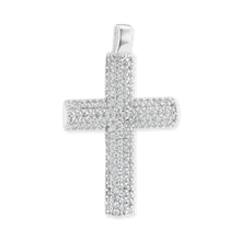 Load image into Gallery viewer, ITI NYC Classic Cross Pendant with Cubic Zirconia in Sterling Silver
