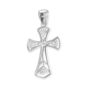 ITI NYC Filigree Lotus Cross Pendant in Sterling Silver