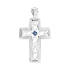 Load image into Gallery viewer, ITI NYC Filigree Scroll Cross Pendant in Sterling Silver
