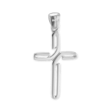 Load image into Gallery viewer, ITI NYC Bypass Cross Pendant in Sterling Silver
