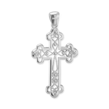 Load image into Gallery viewer, ITI NYC Filigree Budded Cross Pendant in Sterling Silver
