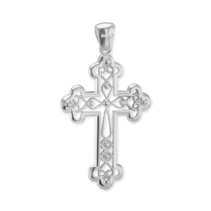 ITI NYC Filigree Budded Cross Pendant in Sterling Silver