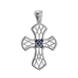 ITI NYC Filigree Lattice Cross Pendant in Sterling Silver