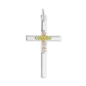 ITI NYC Floral Cross Pendant in Sterling Silver