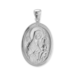 ITI NYC Madonna and Child Pendant Medallion in Sterling Silver