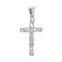 Load image into Gallery viewer, ITI NYC Filigree Wooded Crucifix Pendant in Sterling Silver
