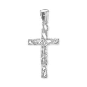 ITI NYC Filigree Wooded Crucifix Pendant in Sterling Silver