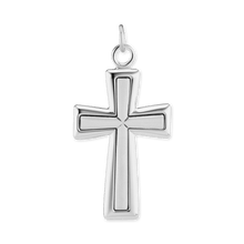 Load image into Gallery viewer, ITI NYC Flared Cross Pendant with Embossed Design in Sterling Silver
