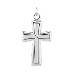 ITI NYC Flared Cross Pendant with Embossed Design in Sterling Silver