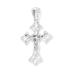 ITI NYC Filigree Trefoil Crucifix Pendant in Sterling Silver