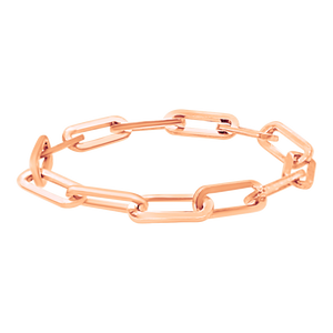 Tribeca Trace Paperclip Chain Ring in 14K Rose Gold