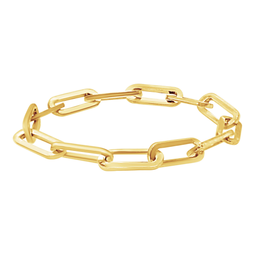 Tribeca Trace Paperclip Chain Ring in 14K Yellow Gold