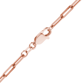 Tribeca Trace Paperclip Anklet in 14K Rose Gold