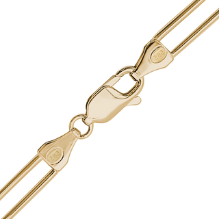 Round Tribeca Trace Paperclip Anklet in 14K Yellow Gold