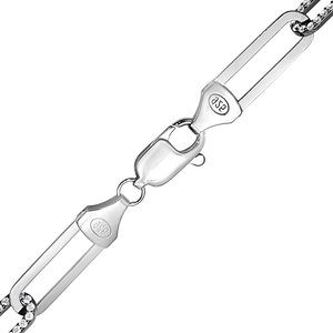 Tribeca Trace Paperclip Chain Necklace with Stones in Sterling Silver Black Ruthenium Finish