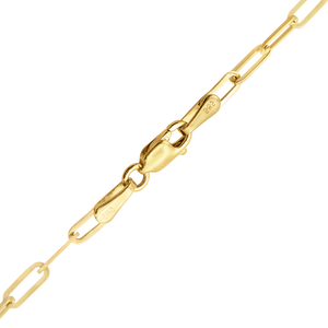 Tribeca Trace Paperclip Chain Necklace in Sterling Silver 18K Yellow Gold Finish