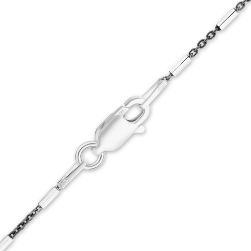 Baxter St. Bar Black Ruthenium Cable Chain Necklace in Sterling Silver