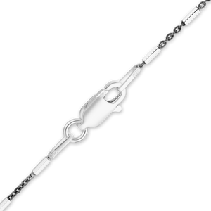 Baxter St. Bar Black Ruthenium Cable Chain Necklace in Sterling Silver