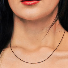 Load image into Gallery viewer, Nassau St. Studded Curb Chain Necklace in Sterling Silver
