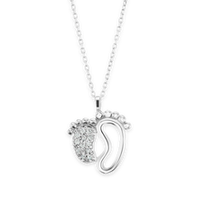Load image into Gallery viewer, Footprints Necklace in Sterling Silver (15 x 15mm)
